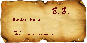 Bocke Becse névjegykártya